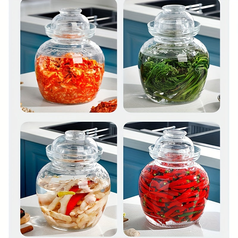 Glass Food Storage Jar for Fermenting Canning and Storing Food 1 Quart