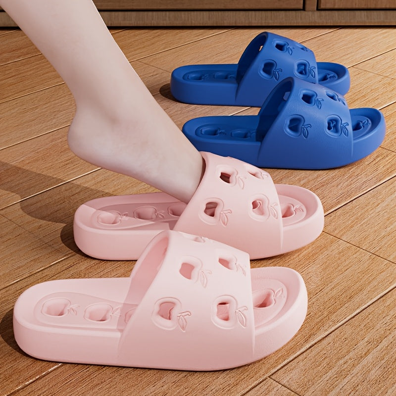 Women's Bathroom Slippers Soft Sole Quick-Dry Cute Apple Indoor Outdoor