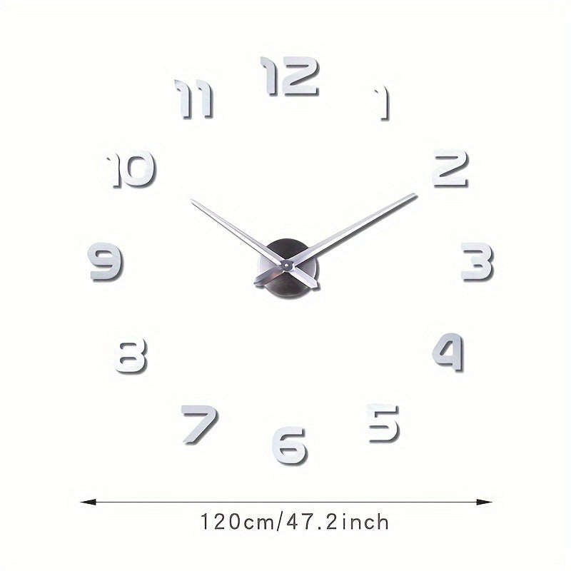 Oversized DIY Wall Clock with Luminous 3D Design, Acrylic Frame, Auto Dimmable