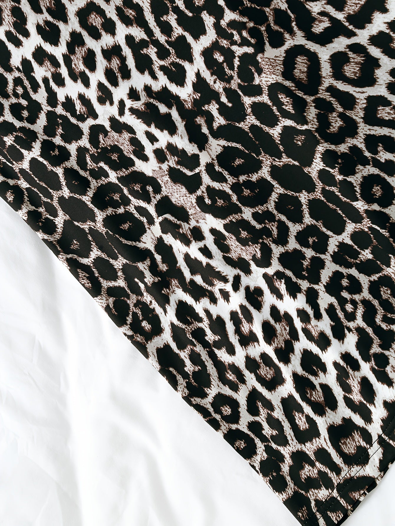 Women Leopard Print Short Sleeve Dresses Polyester Elastane Nightwear