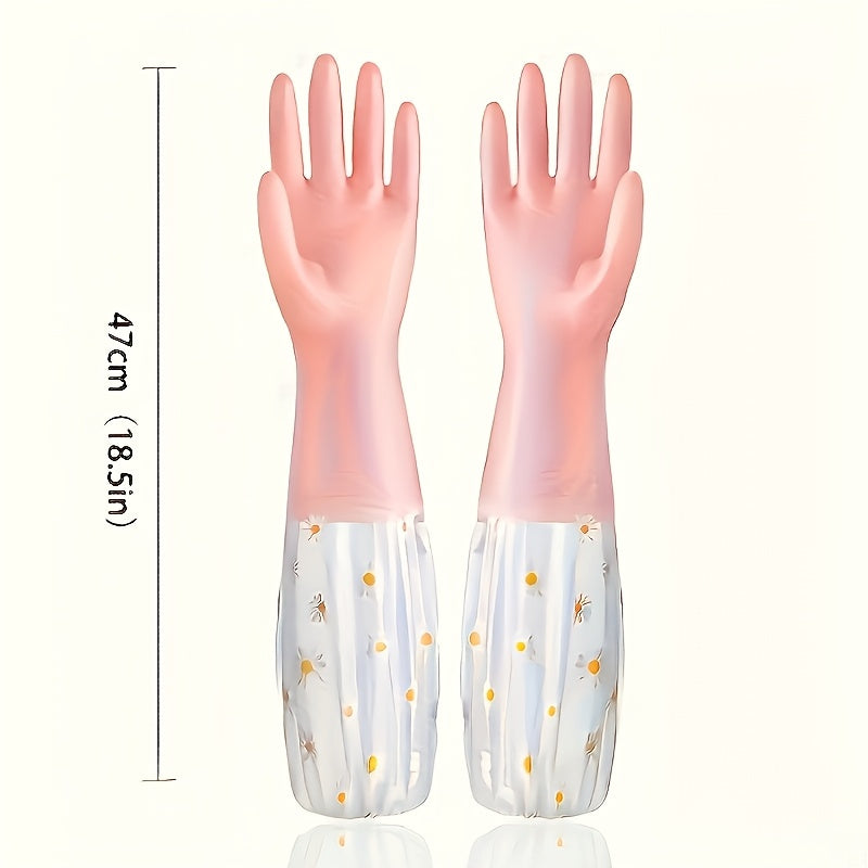 Long-Sleeve Waterproof Kitchen Gloves Durable Latex Cleaning Gloves