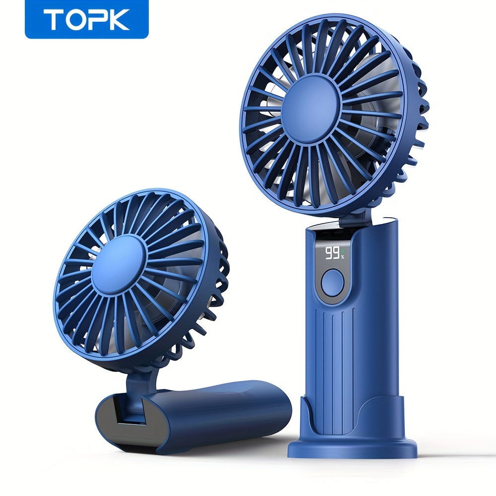 Portable Handheld Fan with 5000mAh Battery Up to 24 Hours Rechargeable Foldable Quiet Brushless Motor