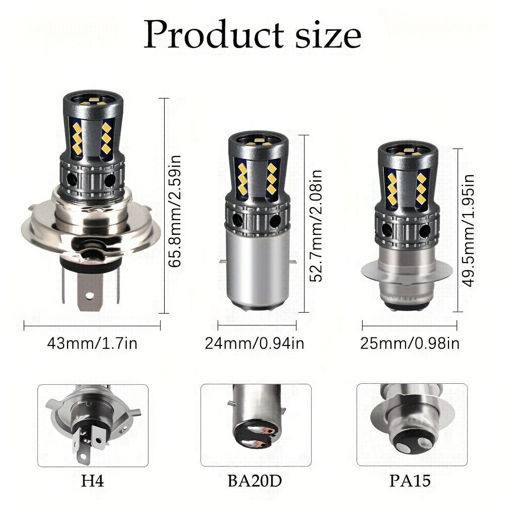 Mototsikl LED farasi H4 yuqori va past chiroq oq 12V tuman chirog'i