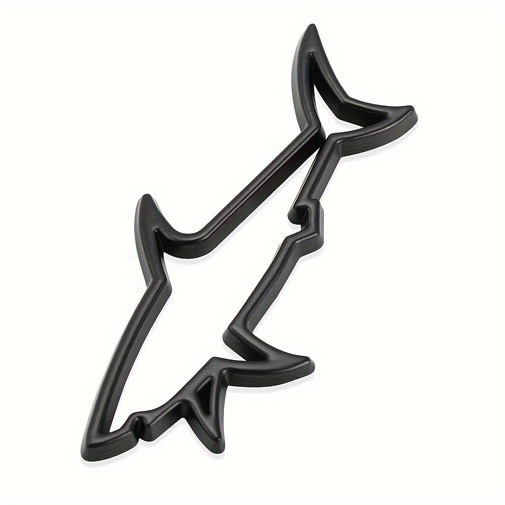 Hollow Metal Shark Car Badge Decal Decoration for Trunk Motorcycle Accessories