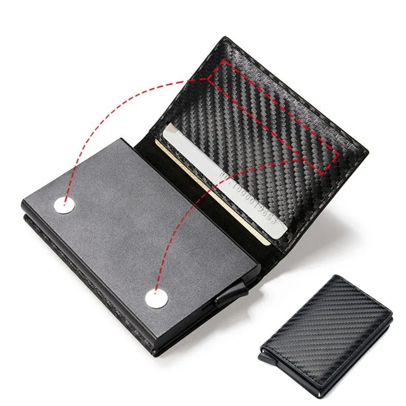 Men's RFID-Blocking Aluminum Alloy Wallet with Multiple Card Slots and Sleek Metal Design