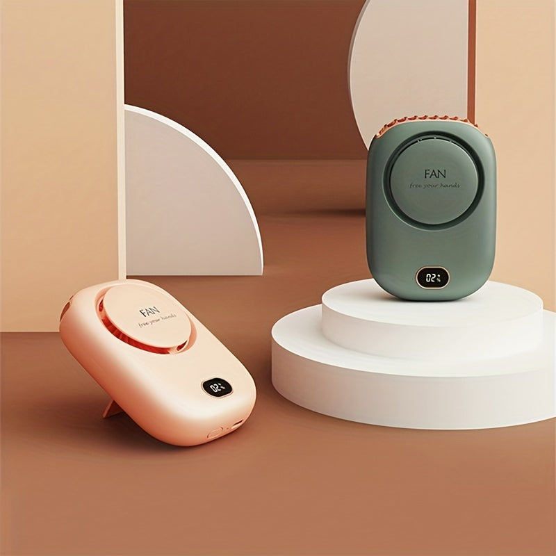 Portable USB Fan with Three-Speed Large Wind Adjustment, Waist-Hanging and Desktop Stand
