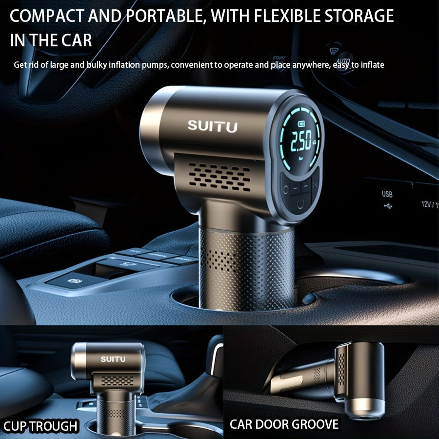 Digital Wireless Handheld Air Compressor Pump with LED Light and USB Battery Power for Car Motorcycle Bicycle Balls