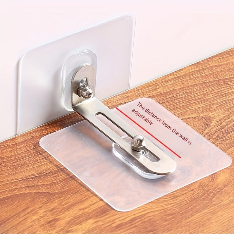 2pcs Child Safety Furniture Anchors No-Drill Anti-Tip Metal Brackets for Cabinets and Bookshelves