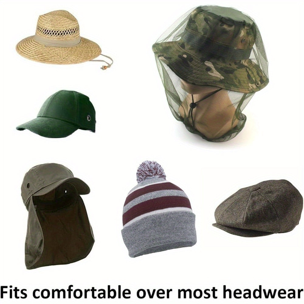 Unisex Mesh Hat Net Adjustable Dustproof Mosquito Protection for Camping