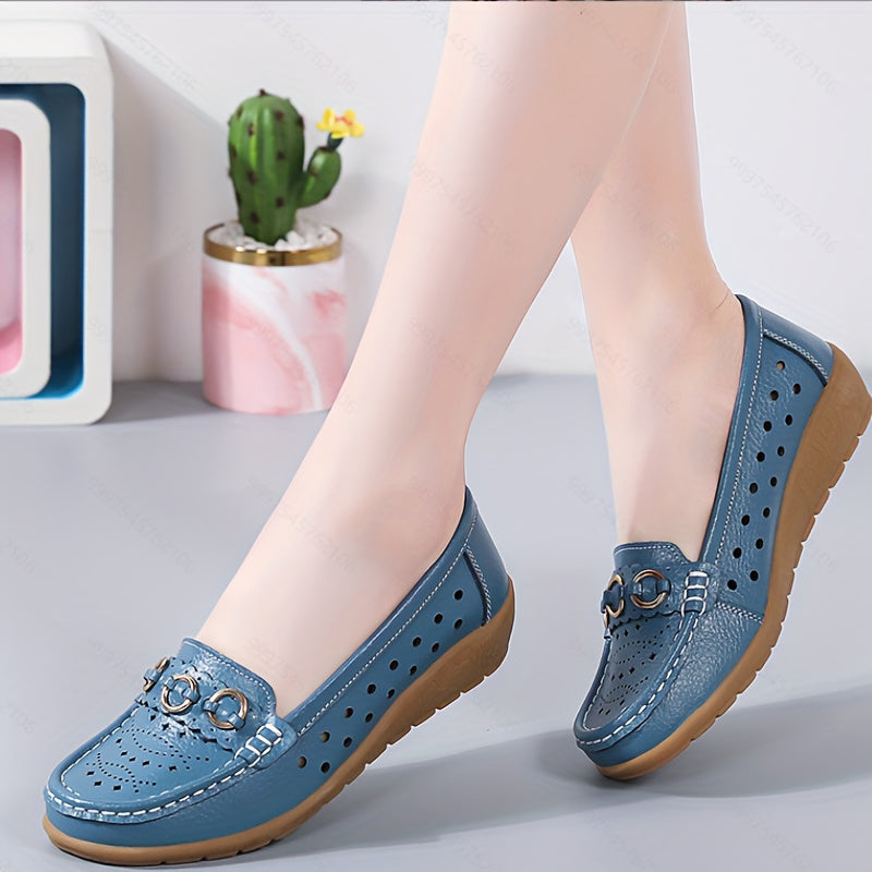 Zapatos casuales transpirable de mujer con forro sintético y perforaciones para todas las estaciones