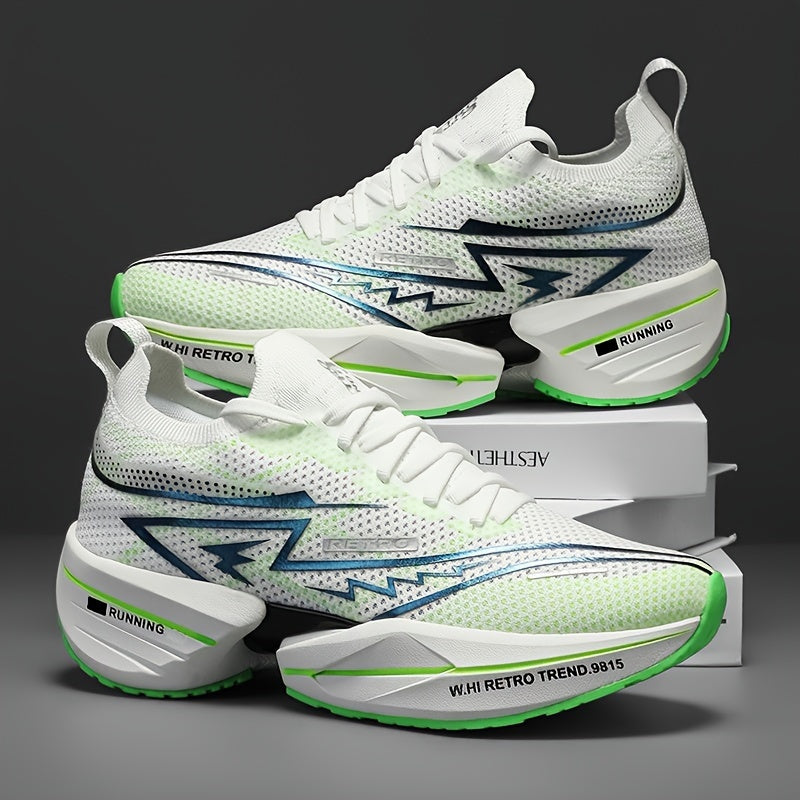 Zapatillas de tela transpirable para todas las estaciones para hombre con estampado de letras geométricas para correr casual y skateboarding