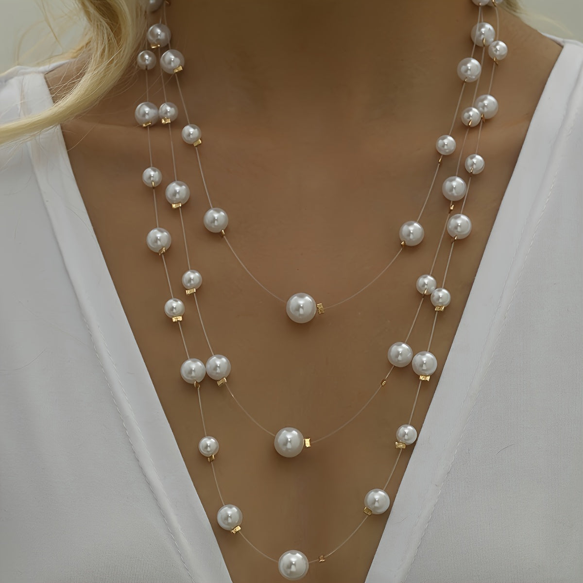 Women's Baroque Star Necklace with Imitation Pearls for Elegant Events