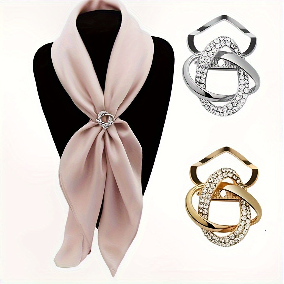 Set of 2 Stylish Scarf Clips Decorative Brooches for Shawls and Coats