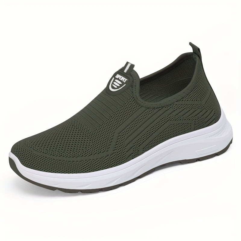 Women's Mesh Slip-On Casual Sneakers with Round Toe Low Top Breathable Fabric Sole
