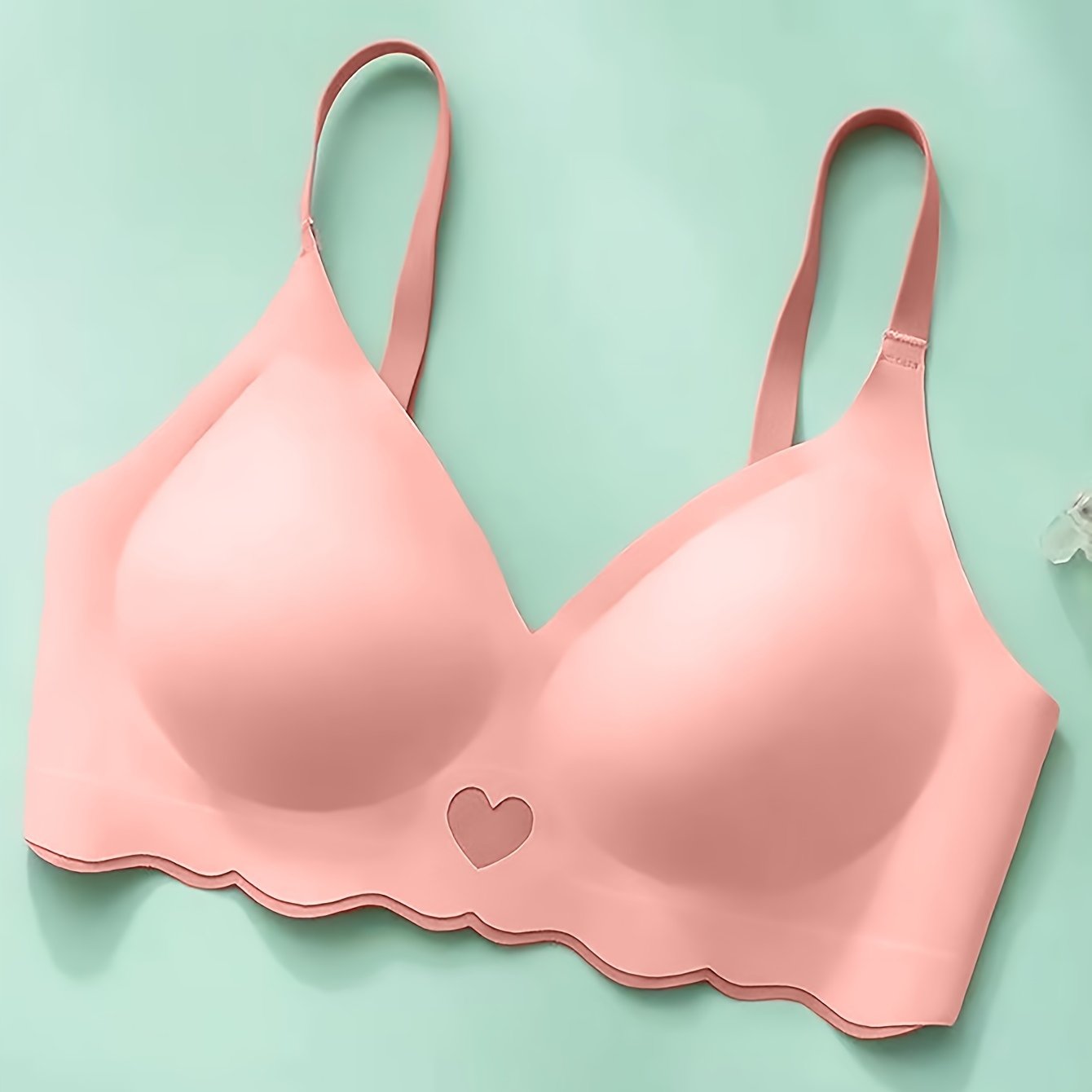 Women's Heart-Shaped Lingerie with Steel Ring and Back Design for Small Bust