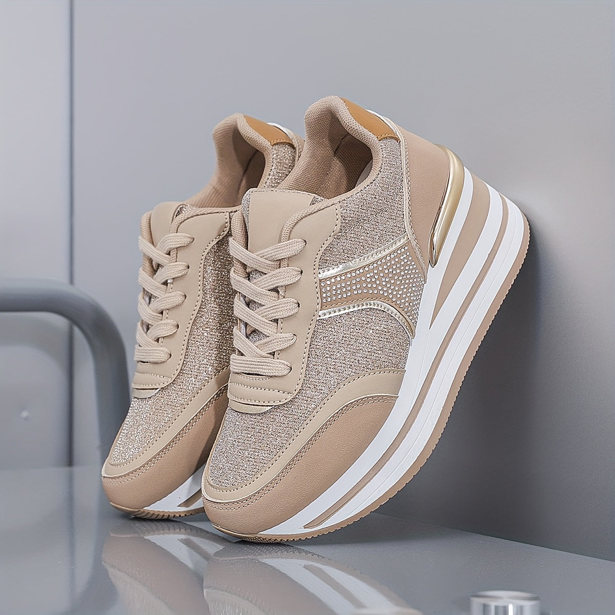 Women's Mesh Casual Sneakers With Thick Soles All-Season Breathable