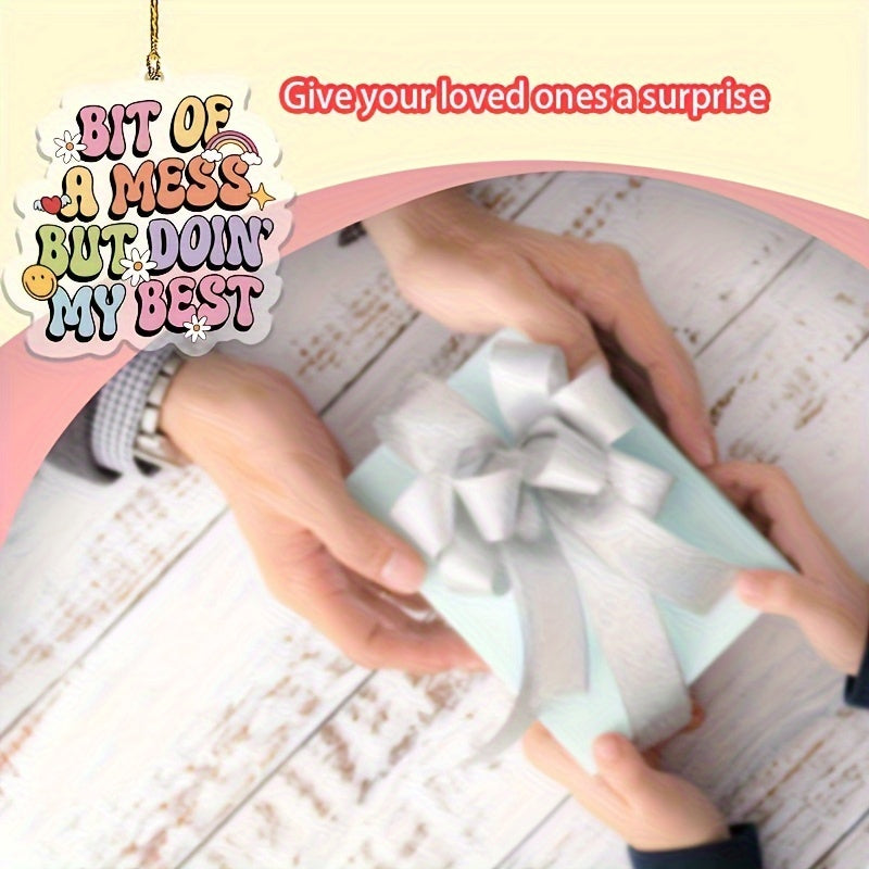 Akril osilgan bezak 2D Avtomobil oynasi uchun pendants kalit zanjir Sevgi kuni