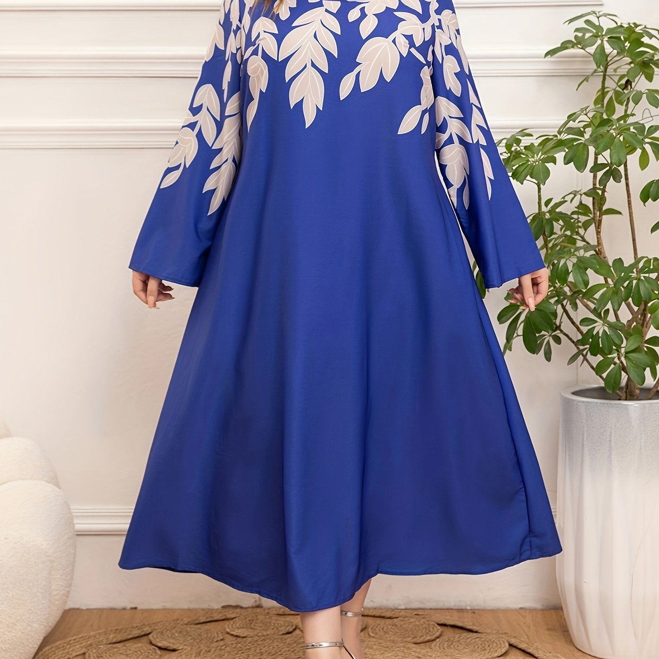 Women's Plus Size Loose Printed Dress for Middle East Fashion