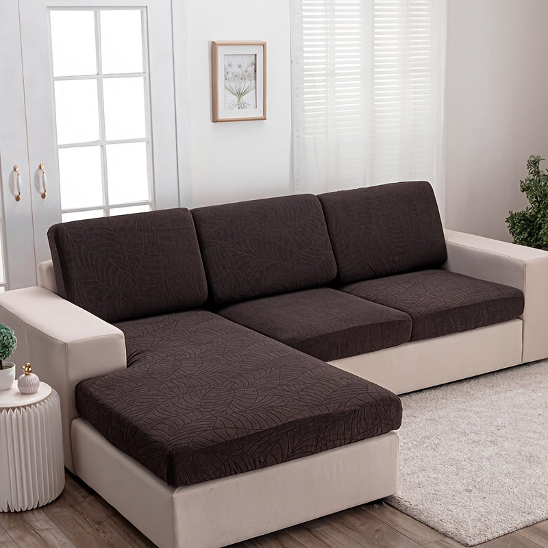 Waterproof Sofa Cover with Large Leaf Jacquard Design All-Season Dust Spill Protection Durable Washable