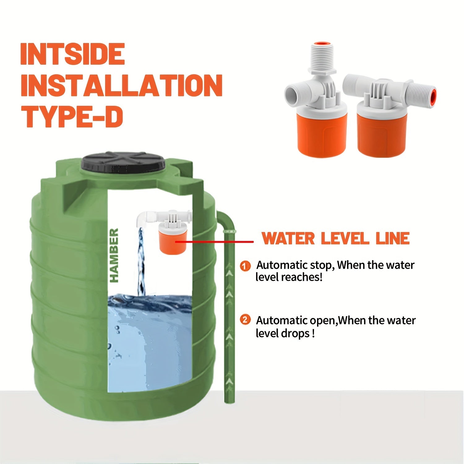 Automatic Water Level Control Float Valve 1/2 3/4 1 Inch for Tanks Pools Water Towers