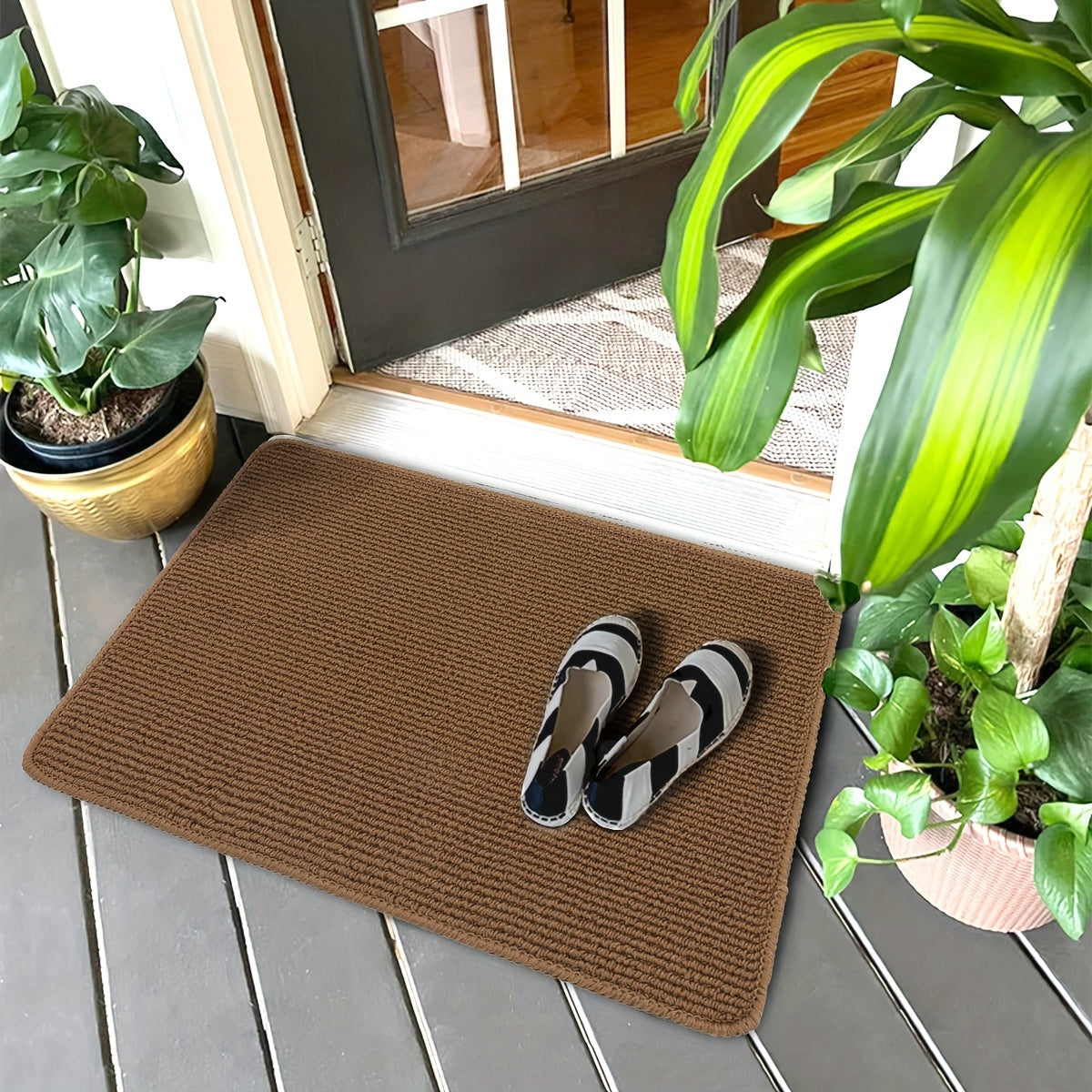 Anti-Skid Entryway Mat Durable Low Profile Rug Non-Slip Backing Stain-Proof