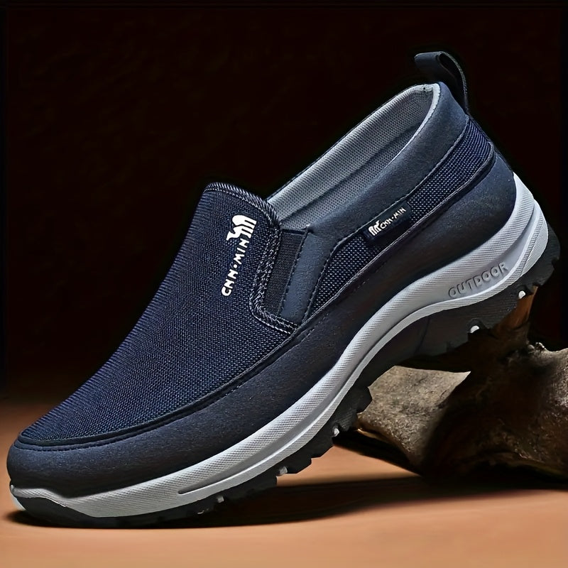 Men's Slip-On Casual Walking Shoes Breathable Fabric Durable Non Slip All-Season
