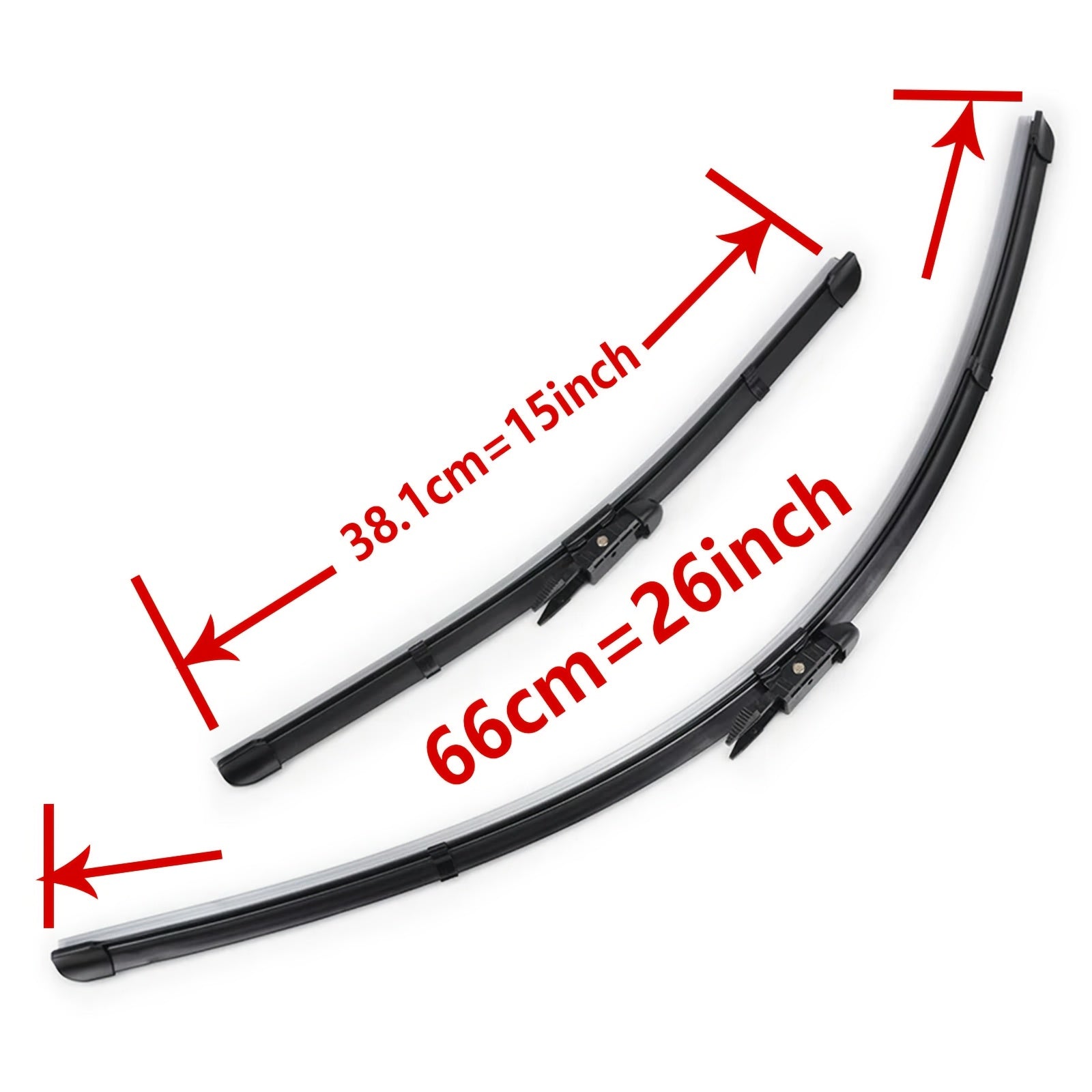 Front Windshield Wiper Set for Compact Car 2012-2015 Clear Rubber
