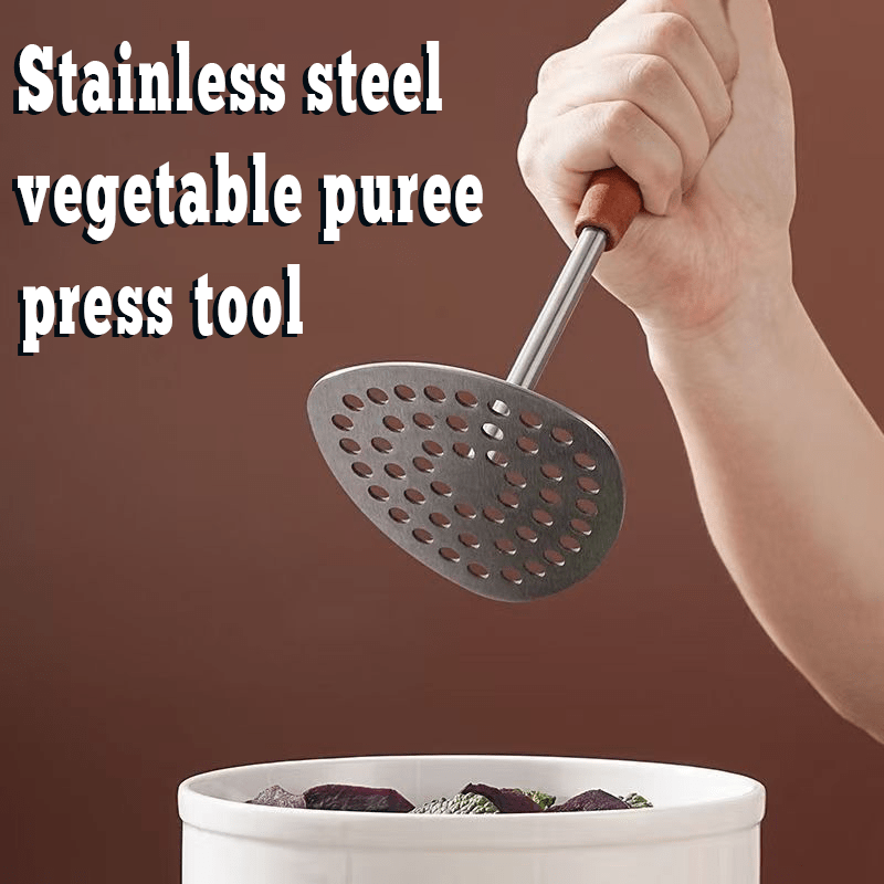 Stainless Steel Potato Masher with Fine Mesh Kitchen Tool for Pureed Food