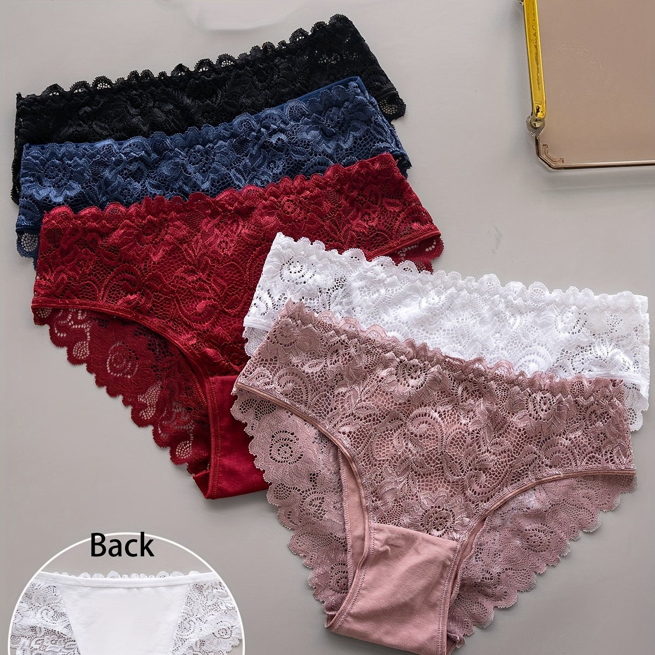 Women's Lace Panties with Scallop Trim, Comfortable Sexy Lingerie