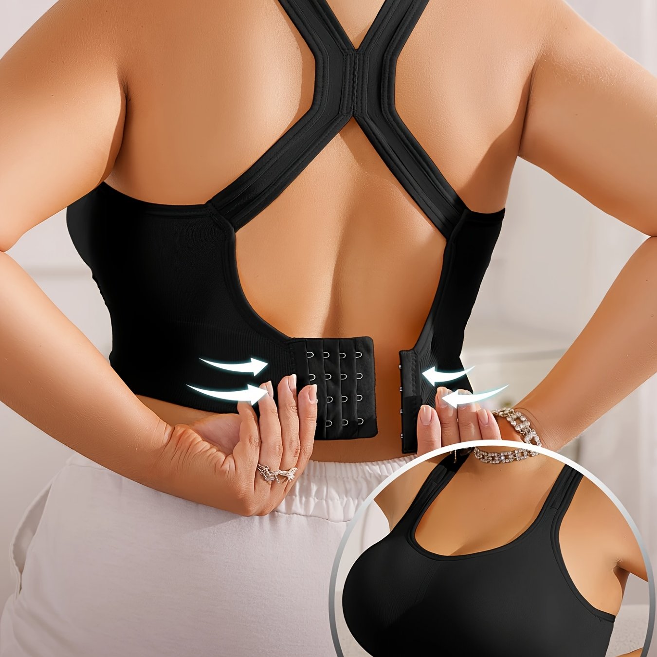 Women's Plus Size Sports Bra Yoga Gym Support Removable Padding Gray