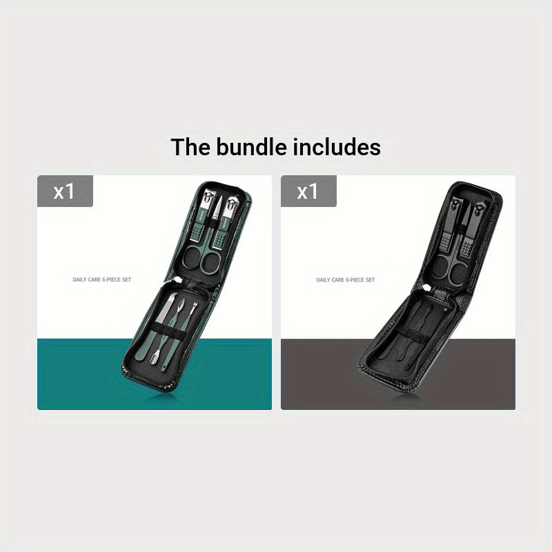 6-шт. портативный набор для стрижки ногтей с ложечкой для ушей.