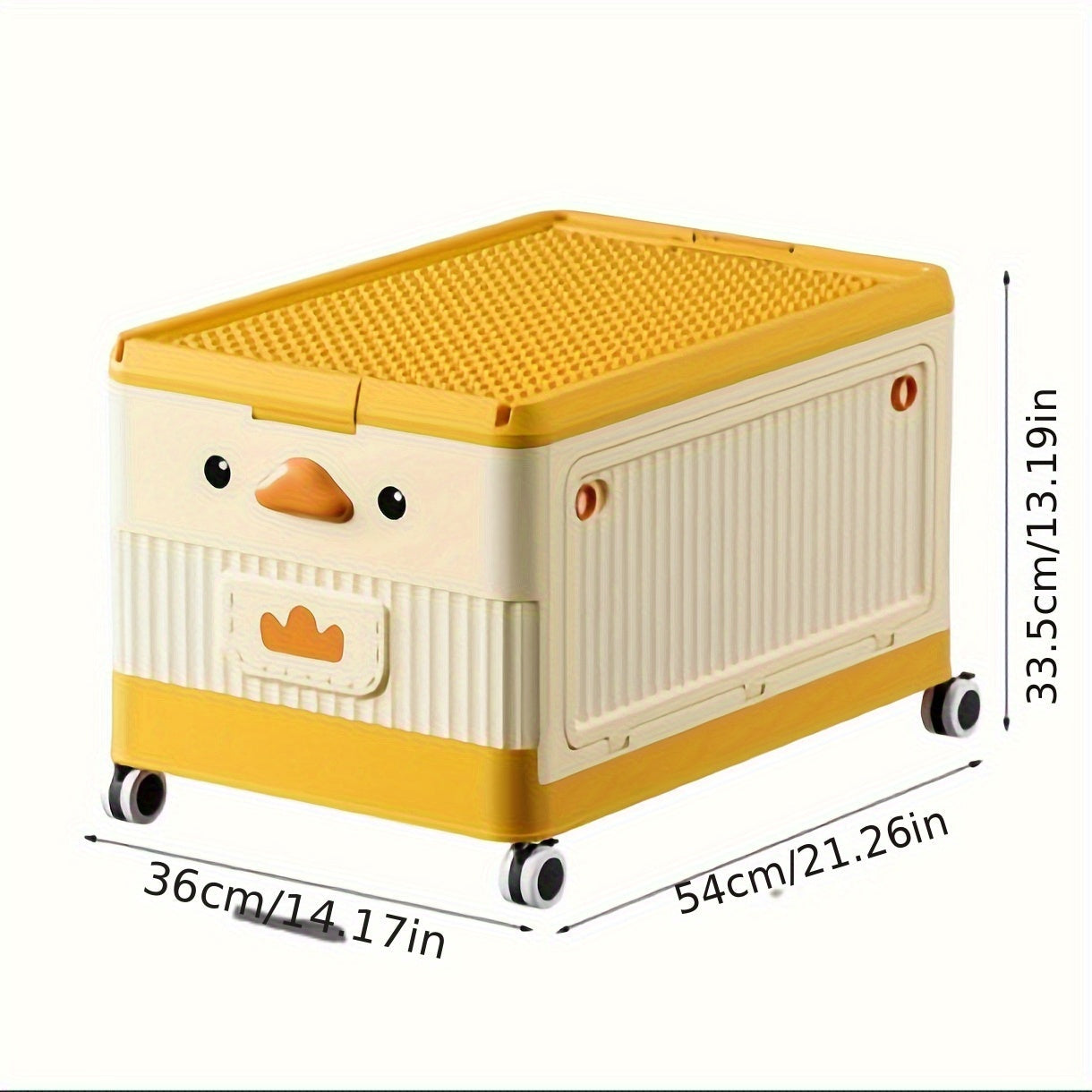Plastic Foldable Storage Box with Wheels Stackable Container for Shoes Clothes Toys