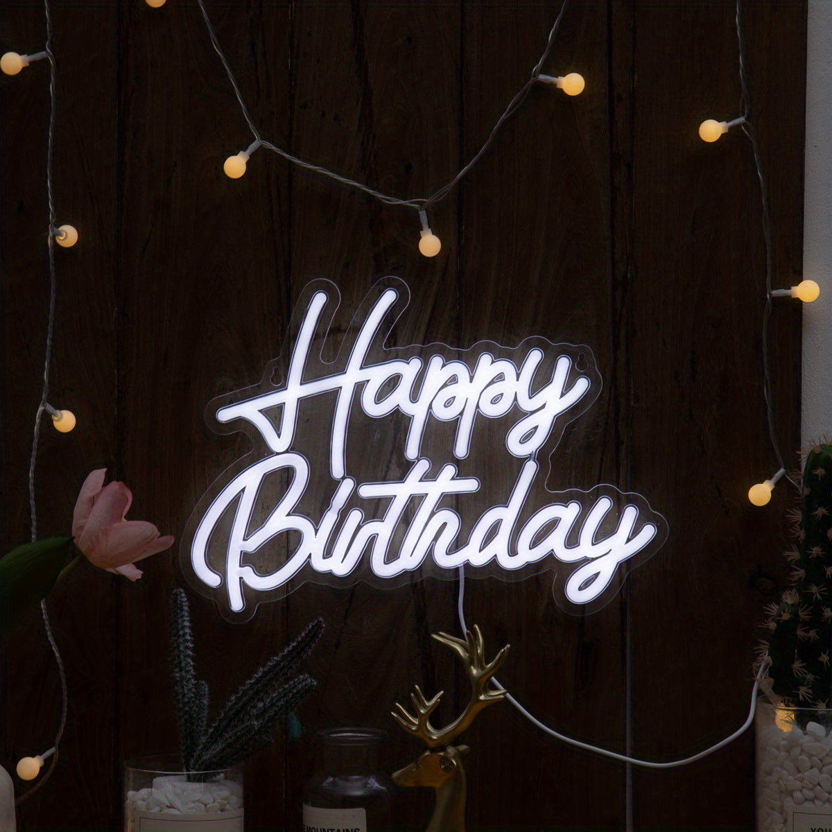 Neon Sign USB-Powered Wall Light for Birthday Party Decor