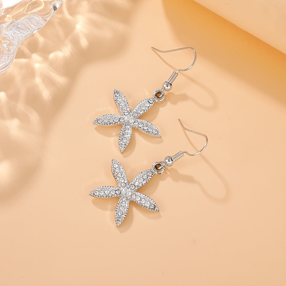 Luxury Jewelry Set with Floral Pendant Necklace Bracelet Earrings Rings for Women or Mom