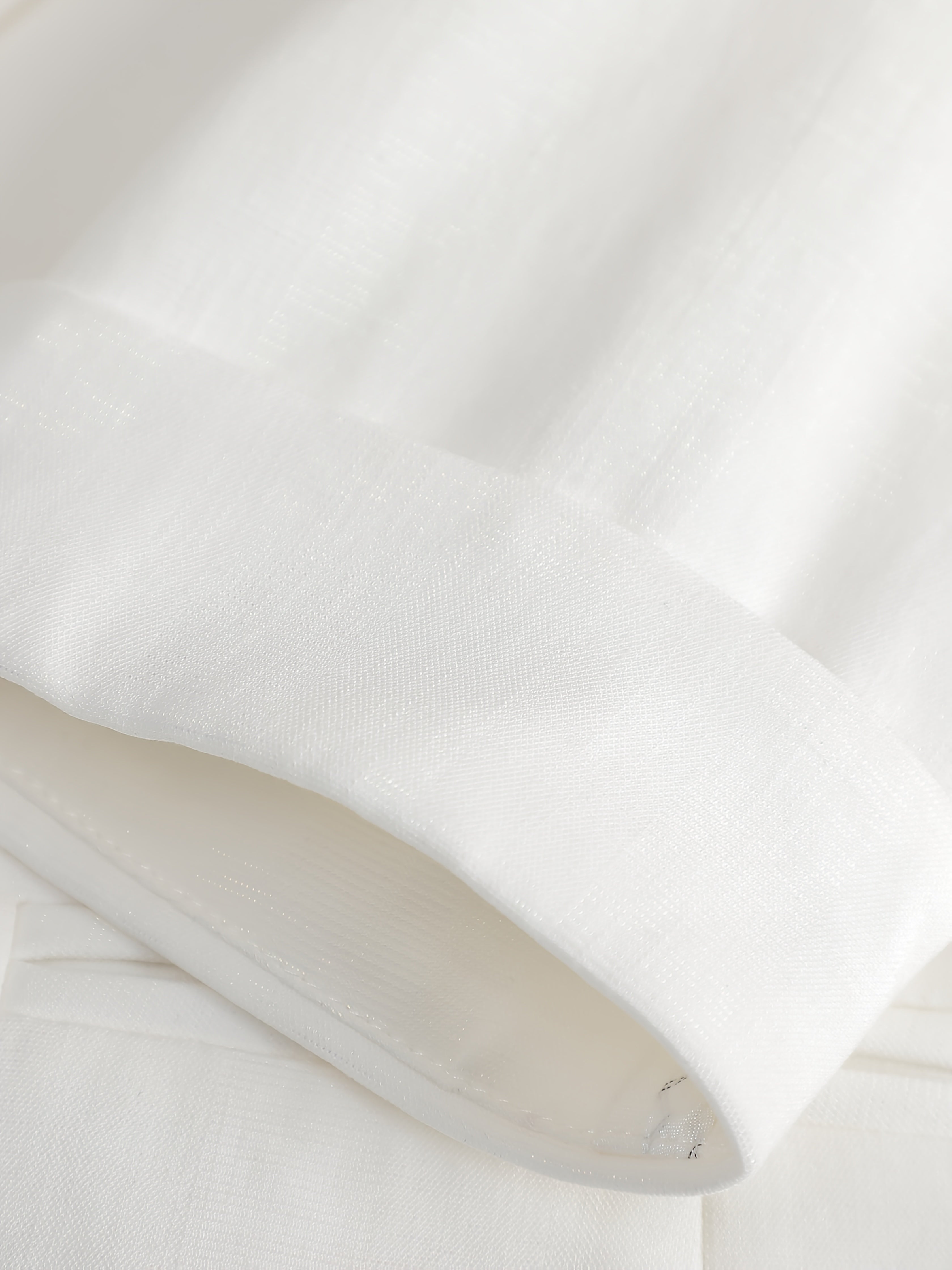 Plus Size Women's White Blazer with Three-Quarter Sleeves Slim Fit All Season