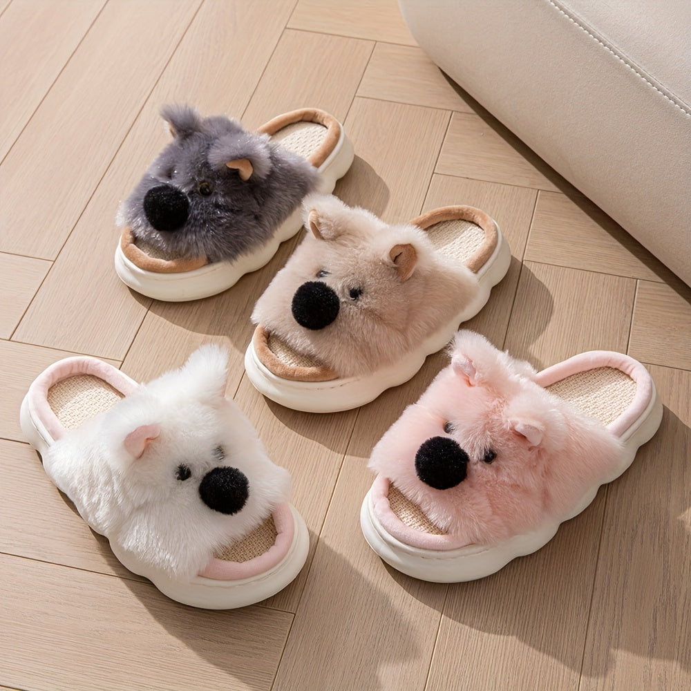 Unisex Open-Toe Cartoon Slippers for Home Comfortable Cozy House Shoes