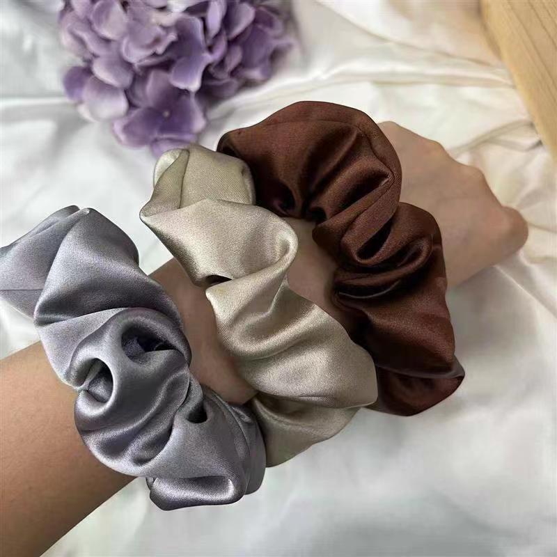 Women's Satin Hair Scrunchies Soft Hair Ties for Sleep Ponytails, 3-Pack