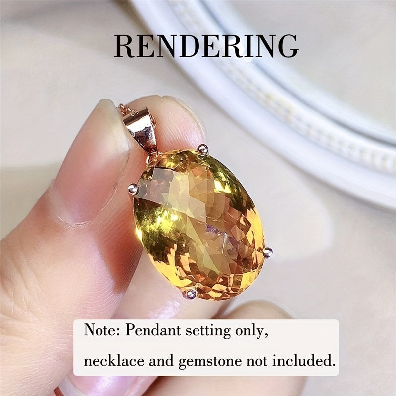 Sterling Silver Oval Prong Bezel Setting for DIY Pendant Charm Tray Various Sizes