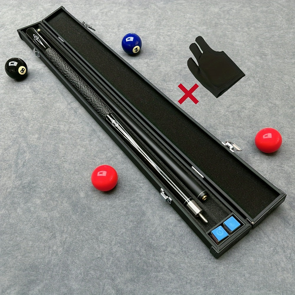 Billiard Cue Set with Carbon Forearm Non-Slip Grip and Cue Box 146cm Black
