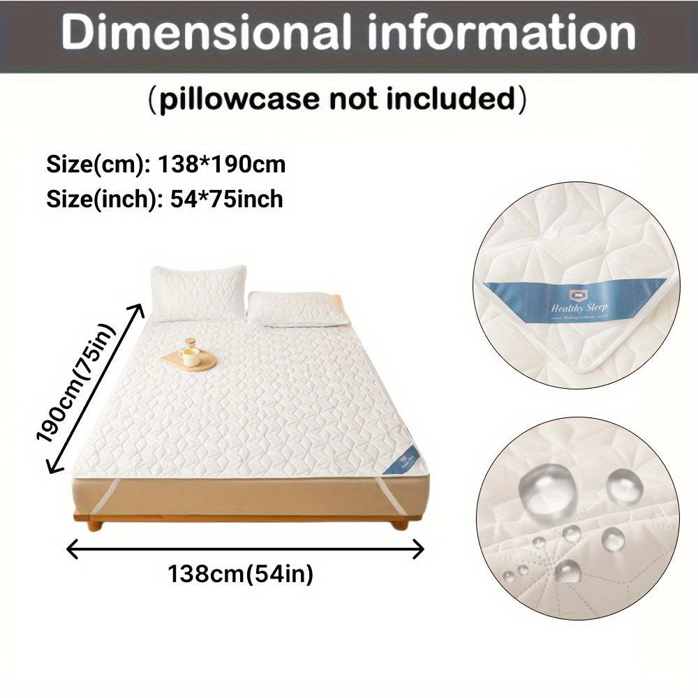 Водонепроницаемый стеганый защитный матрасник на 1 предмет (наволочка не включена), дышащая подкладка с эластичными ремнями для покрытия кровати, нескользящий топпер для всех сезонов, идеально подходит для Ид аль-Адха