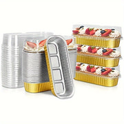 20 Pack Disposable Aluminum Foil Mini Bread Pans with Lids 6.8oz Rectangular Baking Cups for Bread Cheesecakes
