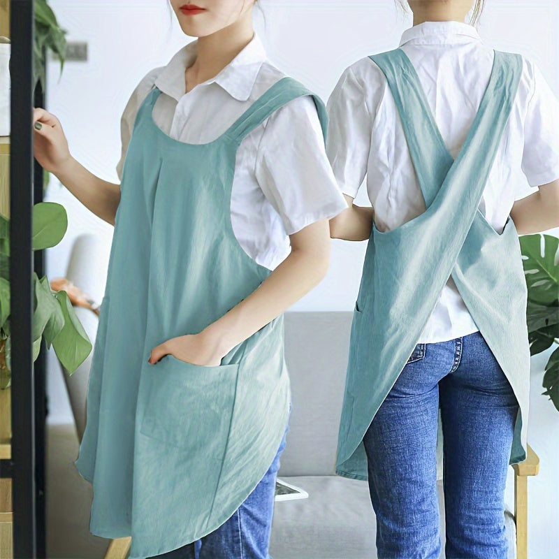Linen Apron for Restaurants and Kitchens, Durable Cooking and Serving Apron