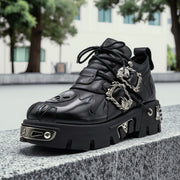 Women's Platform Ankle Boots Soft Sole Lace-Up Goth Punk Shoes