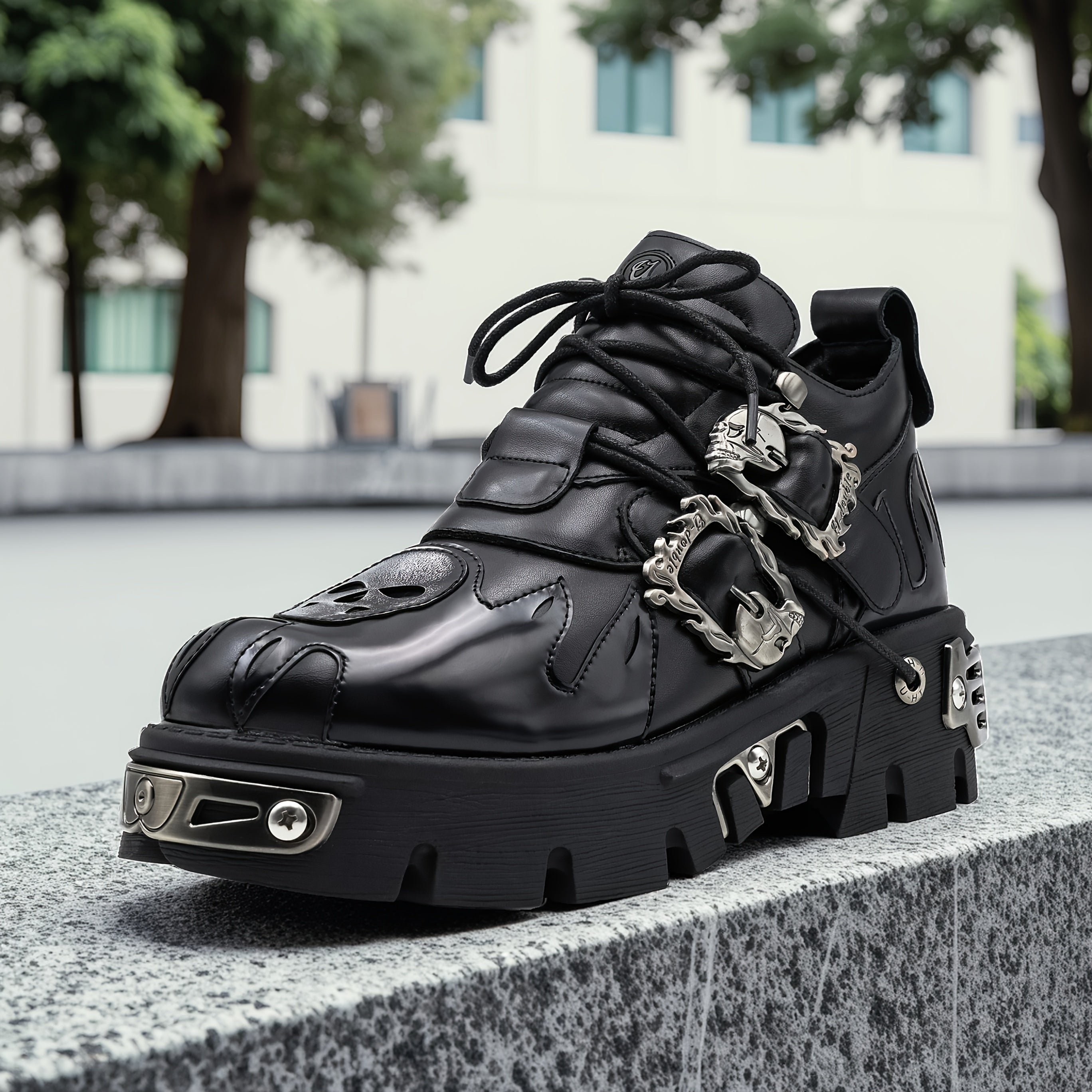 Women's Platform Ankle Boots Soft Sole Lace-Up Goth Punk Shoes