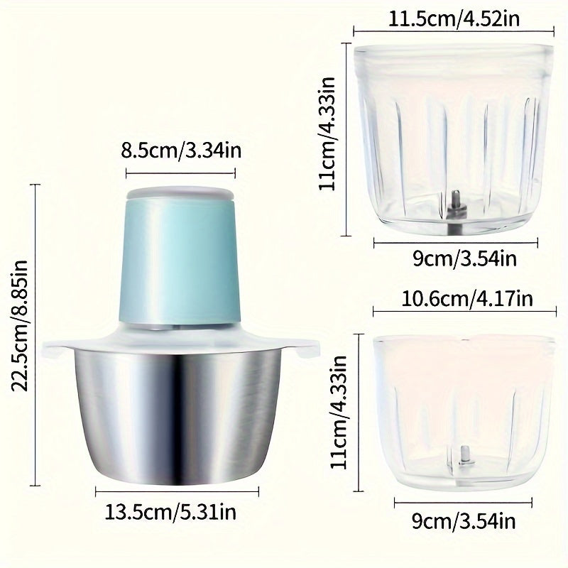 Multi-functional electric meat grinder 2L stainless steel for meat vegetables fruits nuts