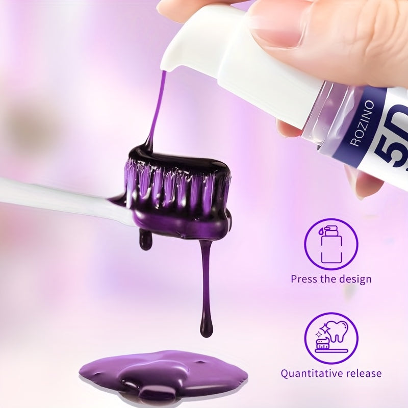 Unisex 30ml 5D Purple Vacuum Lock Fresh Toothpaste Bright Teeth Stain-Free