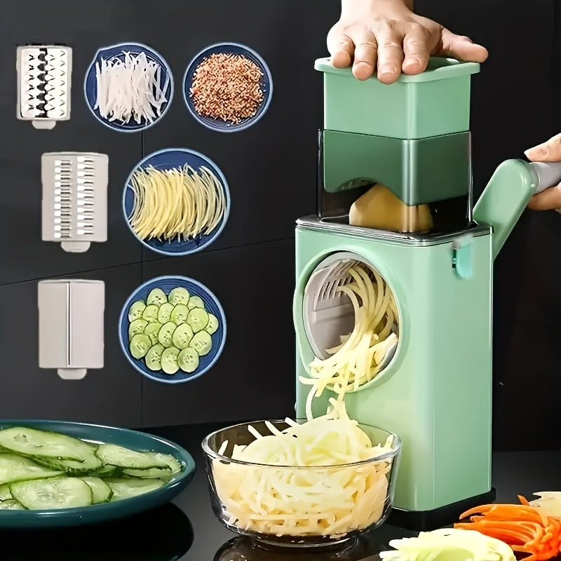 Manual Kitchen Slicer with 6 Interchangeable Blades for Vegetables Nuts Cheese