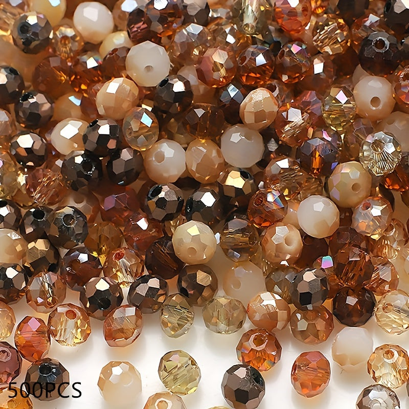500 Pieces Imitation Crystal Glass Beads 4mm Faceted Round Spacer Jewelry Making
