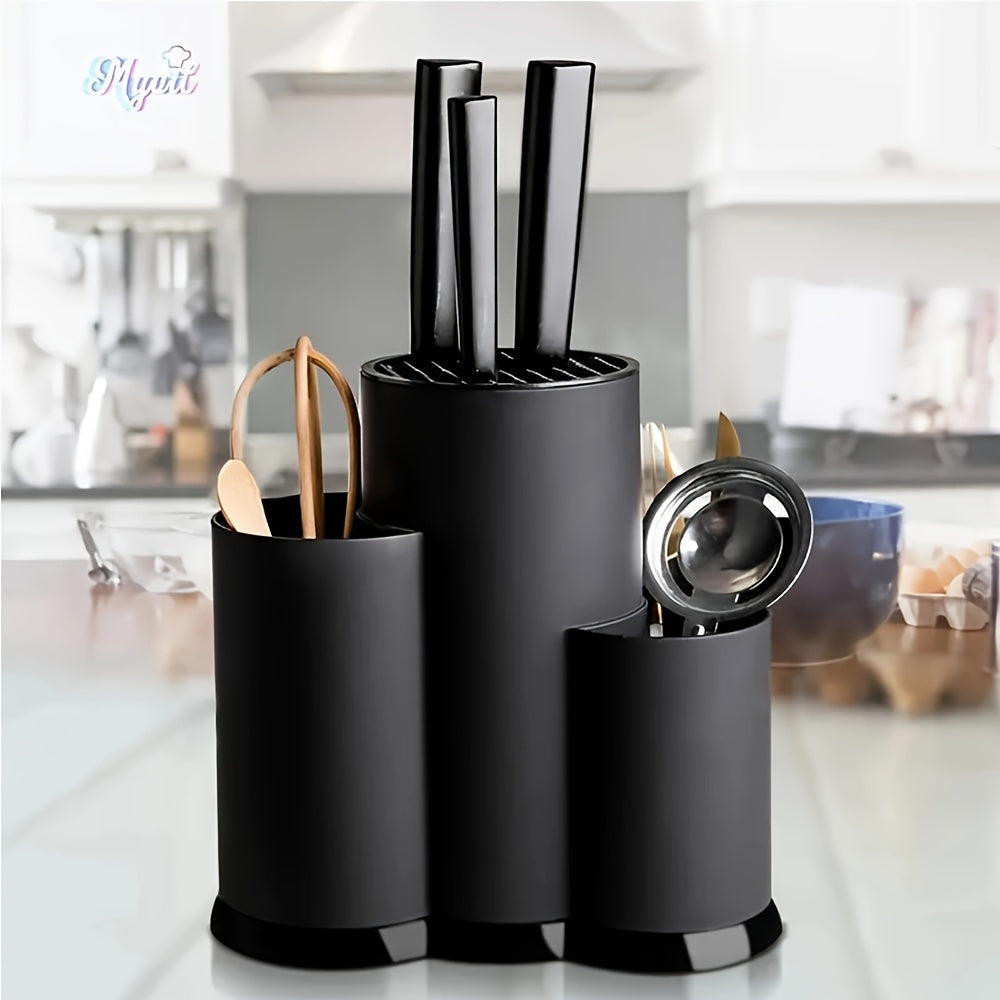 Durable Plastic Knife Block Kitchen Organizer Holds Knives Utensils