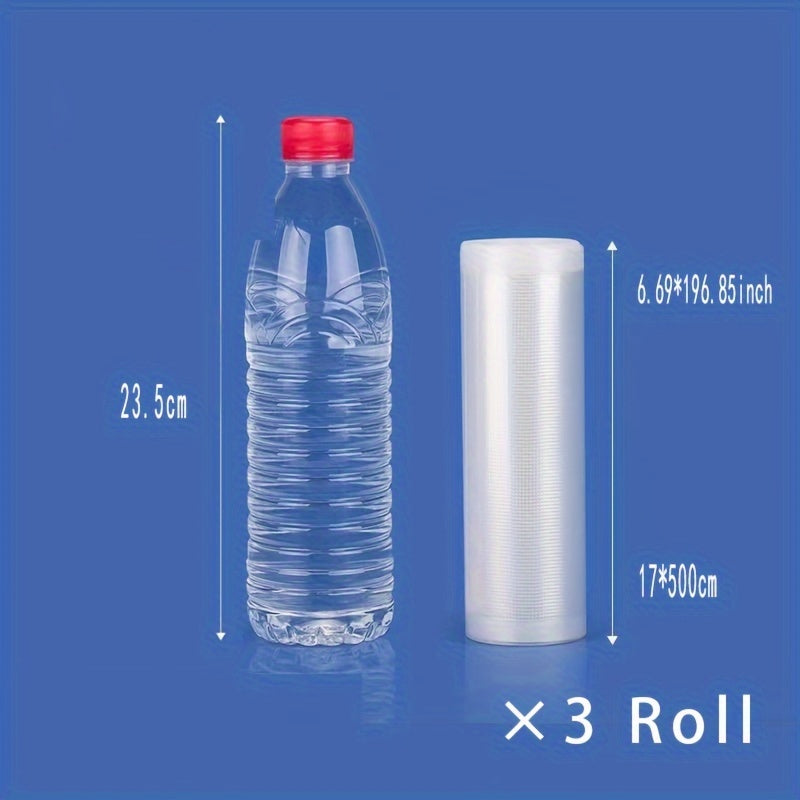3-Reel Food-Grade Vacuum Sealed Storage Bags Reusable Moisture Dust Resistant
